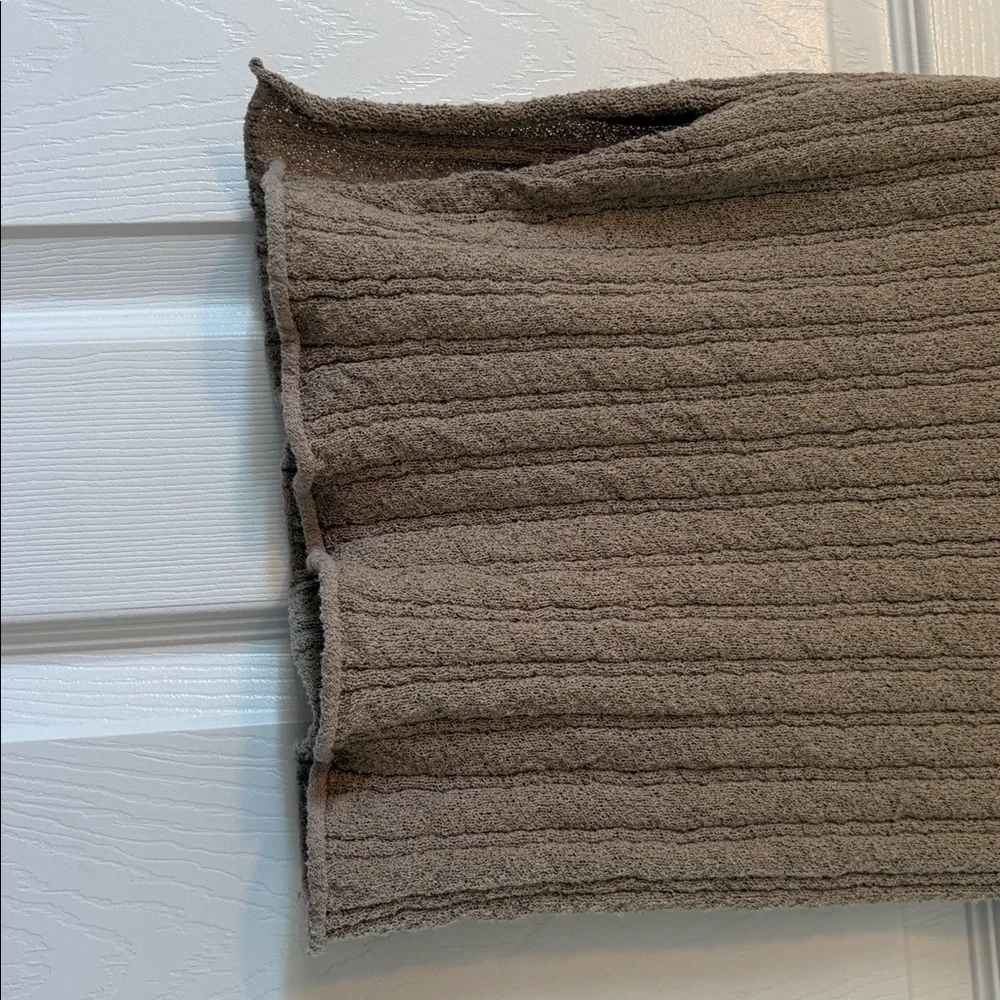 Ribbed Sleeveless Knit Tank in Taupe Brown - Picture 7 of 9